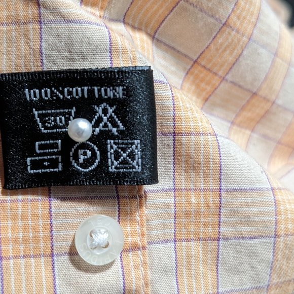 Ted Lapidus* Men's Short Sleeve Button Down Curved Hem Chest Pocket Shirt~ Large - Picture 5 of 10